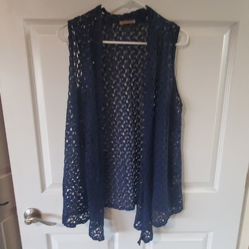 Navy Blue Lace Vest
